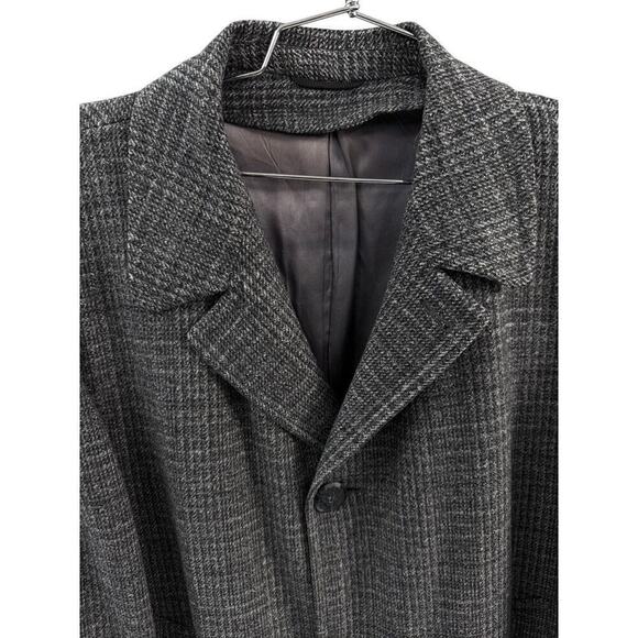 VTG Fashion Made Clothes John Marshall  Wool Herringbone Tweed Overcoat Mens  L - Picture 3 of 9